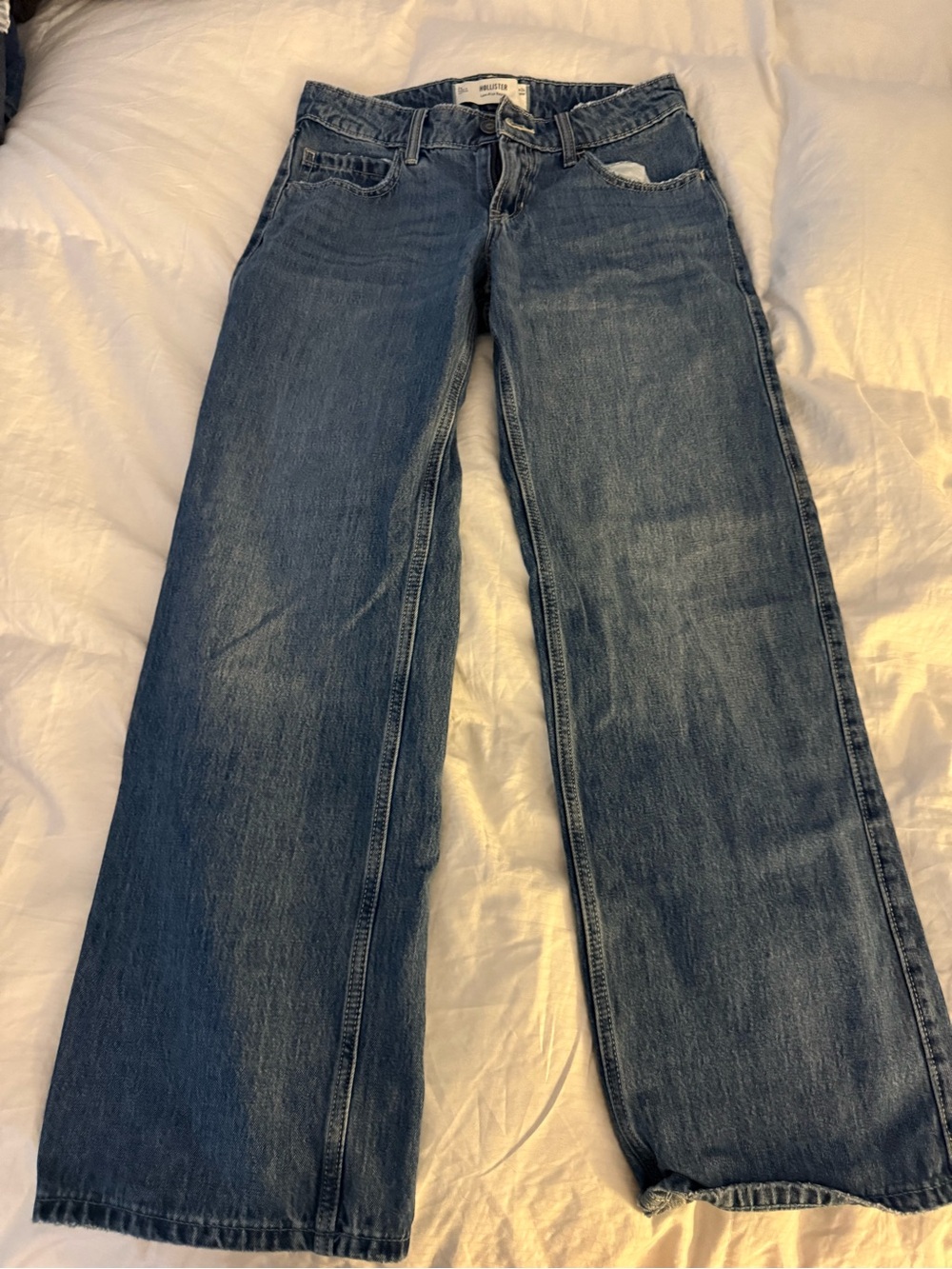 Hollister Women's Boot Cut Jeans in Medium Blue Wash